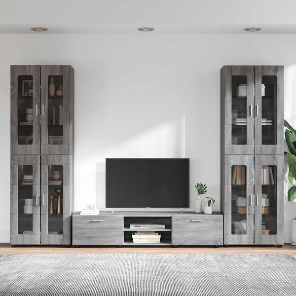 vidaXL Conjunto de mueble de TV con caj&oacute;n FLORIN Gris Sonoma