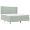 vidaXL Cama tipo Box Spring con LED Gris Claro 180 x 200 cm Terciopelo