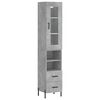 vidaXL Aparador de madera contrachapada gris hormig&oacute;n 34,5x34x180 cm