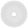 vidaXL Lavabo de lujo redondo cerámica blanco mate 40x15 cm