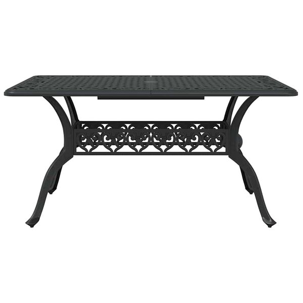 vidaXL Juego de comedor de jard&iacute;n 5 piezas aluminio fundido negro