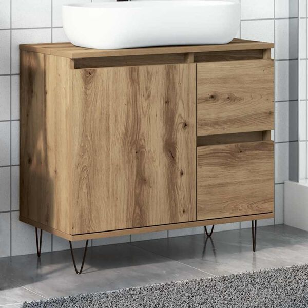 vidaXL Mueble de lavabo madera de ingenier&iacute;a roble artisan 65x33x60 cm