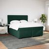 vidaXL Cama box spring con colch&oacute;n terciopelo verde oscuro 200x200 cm