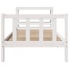 vidaXL Estructura de cama sin colch&oacute;n madera maciza blanca 75x190 cm