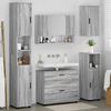 vidaXL Juego de muebles de ba&ntilde;o con caj&oacute;n con puerta 5 pcs Gris Sonoma