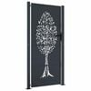 vidaXL Puerta de jard&iacute;n antracita 100x200 cm de acero con dise&ntilde;o de &aacute;rbol