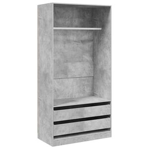 vidaXL Armario de madera contrachapada gris hormig&oacute;n 100x50x200 cm