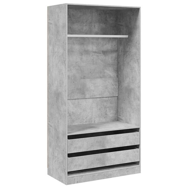 vidaXL Armario de madera contrachapada gris hormig&oacute;n 100x50x200 cm
