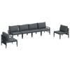 vidaXL Conjunto de sof&aacute;s de jard&iacute;n 6 uds. Negro Acero