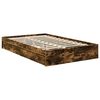 vidaXL Cama con almacenamiento con cabecera Roble ahumado 120 x 190 cm