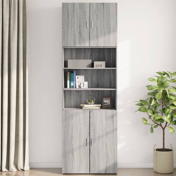 vidaXL Armario de pared madera de ingenier&iacute;a gris Sonoma 80x42,5x64 cm