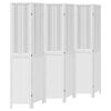 vidaXL Biombo separador de 6 paneles madera maciza Paulownia blanco