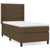 vidaXL Cama box spring con colch&oacute;n tela marr&oacute;n oscuro 100x200 cm