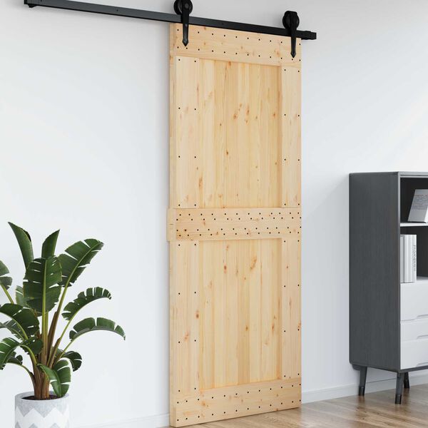 vidaXL Puerta NARVIK Natural 95 x 210 cm Madera de Pino S&oacute;lido