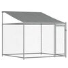 vidaXL Jaula de perros techo y puerta acero galvanizado gris 4x2x2 m