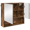 vidaXL Juego de muebles de ba&ntilde;o con caj&oacute;n 3 pcs Roble ahumado
