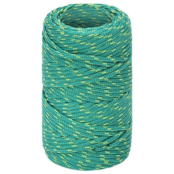 vidaXL Cuerda de barco polipropileno verde 2 mm 100 m