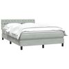 vidaXL Cama box spring con colch&oacute;n terciopelo gris claro 160x220 cm