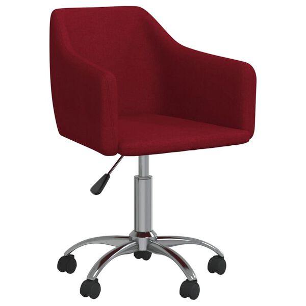vidaXL Sillas de comedor giratorias 2 unidades tela rojo tinto