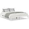 vidaXL Cama extralarga sin colch&oacute;n madera maciza pino blanca 160x210cm