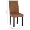vidaXL Sillas de comedor 2 unidades de tela marr&oacute;n