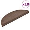 vidaXL Felpudos para escaleras (10 unidades, 56 x 17 x 3 cm, color marr&oacute;n caf&eacute;, semicirculares)