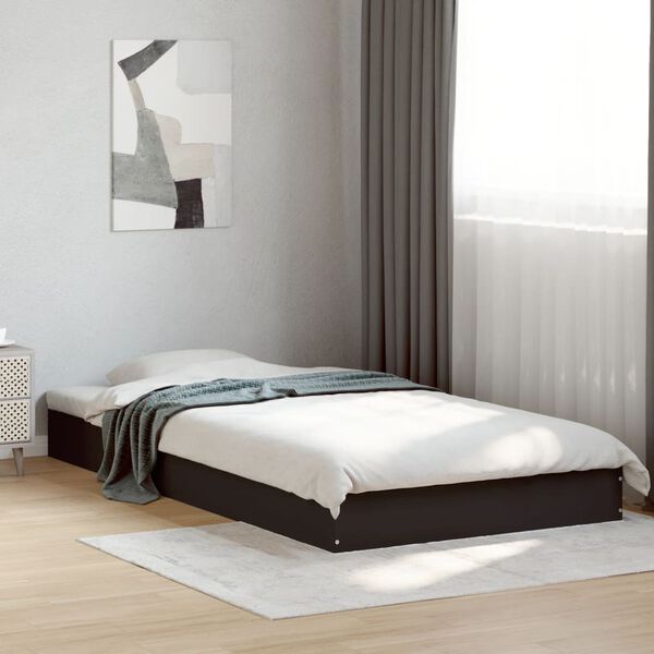 vidaXL Estructura de cama madera de ingenier&iacute;a negra 90x190 cm