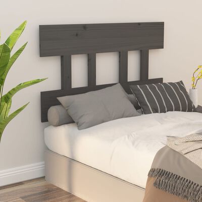 vidaXL Cabecero de cama madera maciza de pino gris 93,5x3x81 cm
