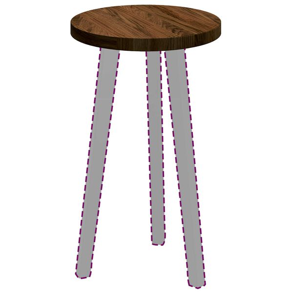 vidaXL Encimera Marrón claro Ø 30 x 2.5 cm Madera de roble sólida