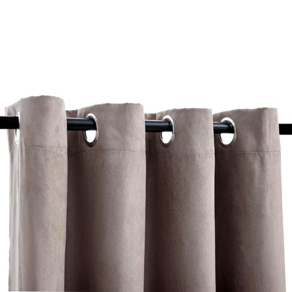 vidaXL Cortinas opacas con aros de metal 2 piezas gris topo 140x245 cm