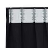 vidaXL Cortinas Opacas con Anillas 2 pcs Negro 175 x 140 cm Poli&eacute;ster