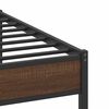 vidaXL Estructura de cama sin colch&oacute;n metal roble marr&oacute;n 183x213 cm
