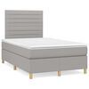 vidaXL Cama box spring con colch&oacute;n y LED tela gris claro 120x190 cm