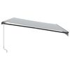 vidaXL Toldo retr&aacute;ctil manual luz LED antracita y blanco 500x350 cm