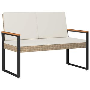 vidaXL Banco de exterior 2 -Seater 107 x 61 x 80 cm rat&aacute;n sint&eacute;tico