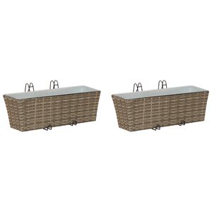 vidaXL Barandilla 2 uds. Gris 50 x 17 x 17 cm Metal