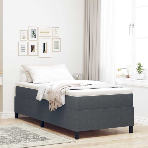 vidaXL Cama de plataforma Gris oscuro 90 x 200 cm Tela de Pana