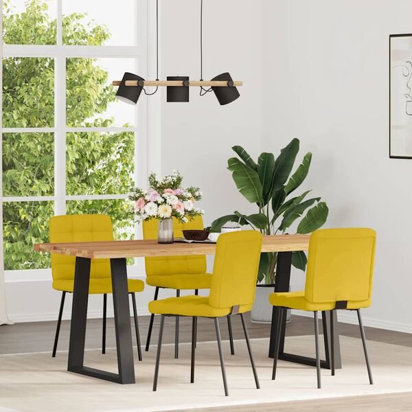 vidaXL Sillas de comedor 4 unidades terciopelo amarillo