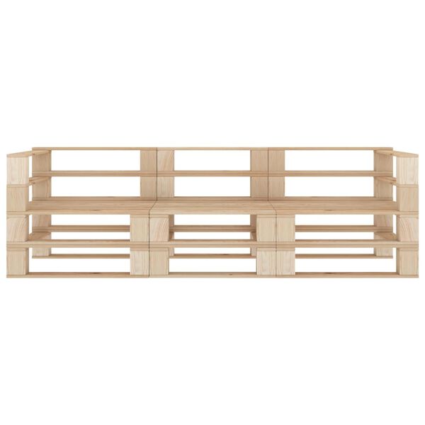 vidaXL Sofá de jardín de palets 3 plazas madera