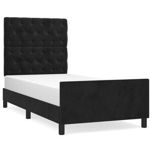 vidaXL Estructura de cama sin colch&oacute;n terciopelo negro 80x200 cm