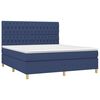 vidaXL Cama box spring con colch&oacute;n tela azul 180x200 cm