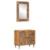 vidaXL Juego de muebles de ba&ntilde;o 2 uds. Natural Madera de mango maciza