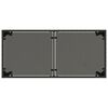 vidaXL Mesa de jardín superficie de vidrio ratán PE negro 115x54x74 cm