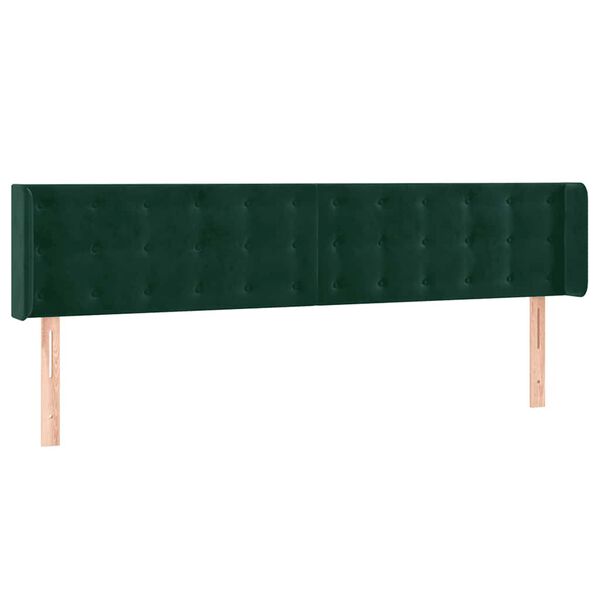 vidaXL Cabecero con LED de terciopelo verde oscuro 163x16x78/88 cm