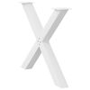 vidaXL Patas para mesa de comedor en forma de X (2 unidades), color blanco, 90 x (72-73) cm, acero