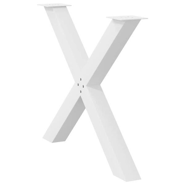 vidaXL Patas para mesa de comedor en forma de X (2 unidades), color blanco, 90 x (72-73) cm, acero