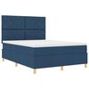 vidaXL Cama tipo Box Spring con colch&oacute;n Azul 140 x 200 cm tela