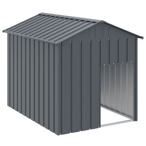 vidaXL Caseta perros con tejado acero galvanizado gris 117x153x123 cm