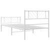 vidaXL Estructura cama sin colchón con estribo metal blanco 107x203 cm