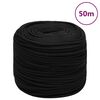 vidaXL Cuerda de trabajo poli&eacute;ster negro 10 mm 50 m